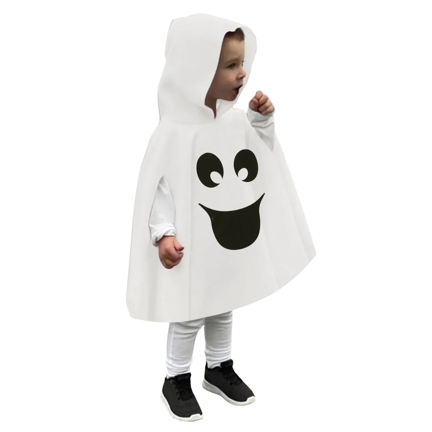 Kid Halloween Costume Ghost Print Hood