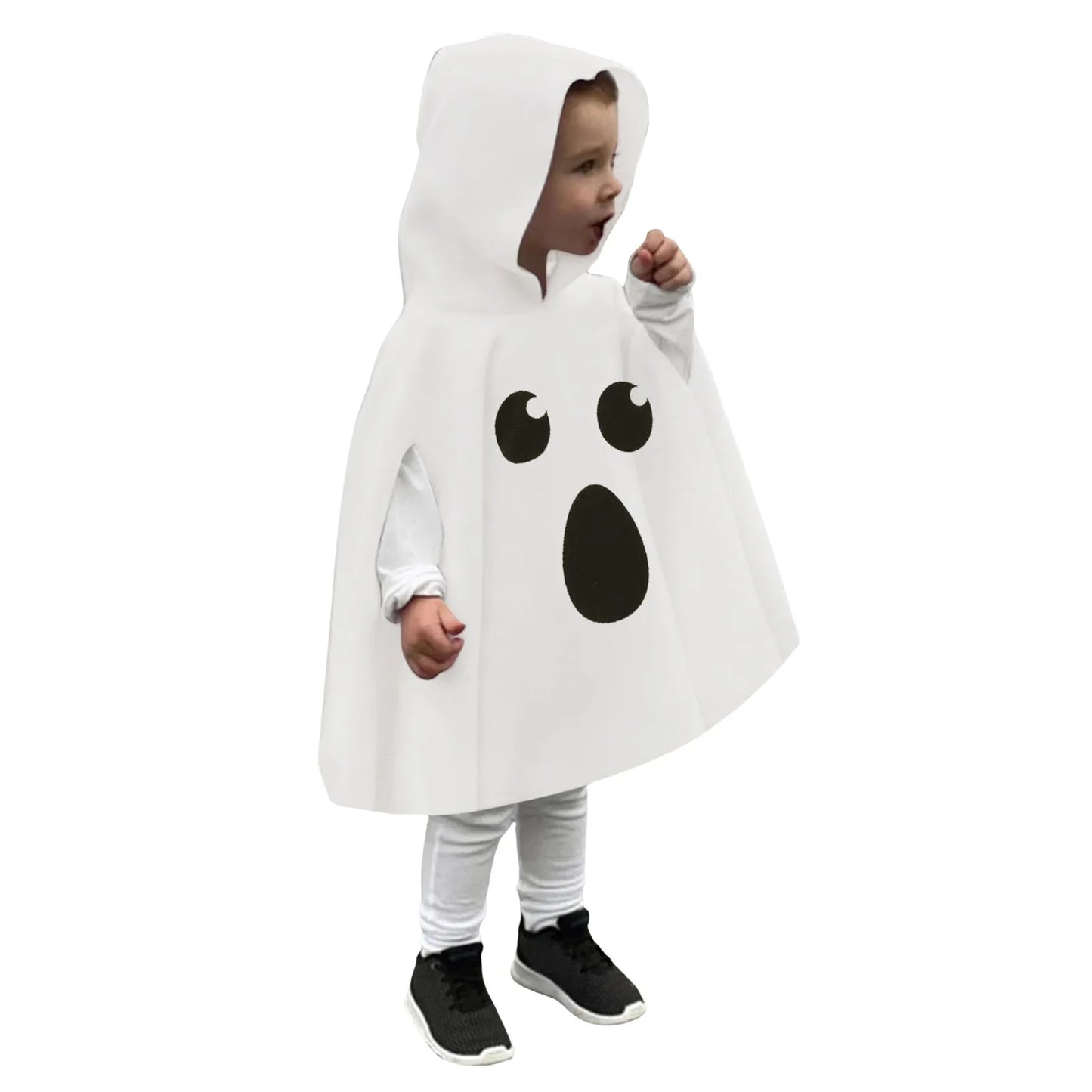 Kid Halloween Costume Ghost Print Hood