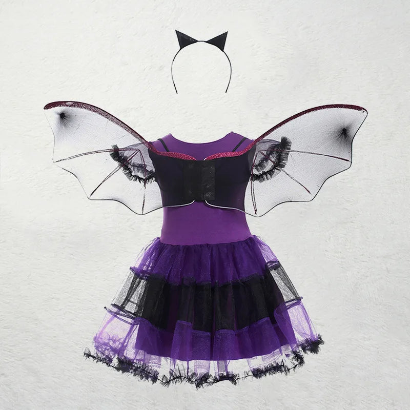 Girls Purple Bat Dress Kids