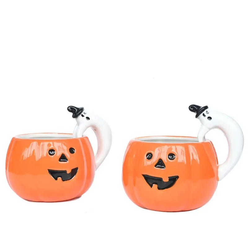 Ceramic Pumpkin Ghost Mug